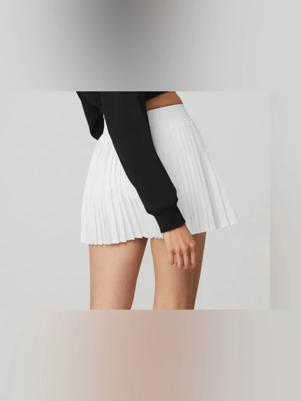 ALO Yoga White Pleated Mini Skort